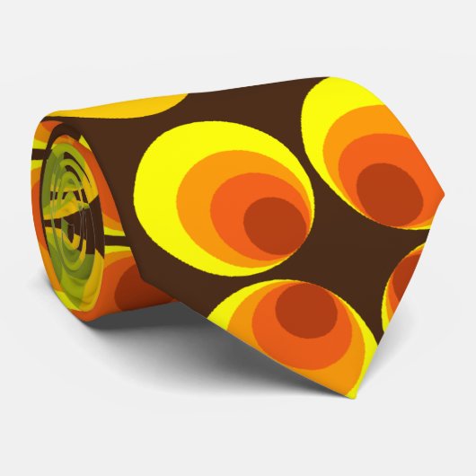 Psychedelische cirkels stropdas (Opgerold)