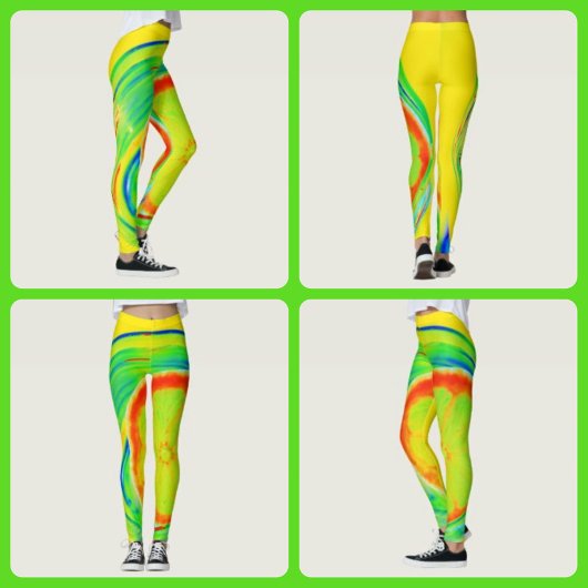 Psychedelische Citrus Helder Kleurrijk Leggings