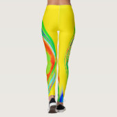 Psychedelische Citrus Helder Kleurrijk Leggings (Achterkant)