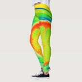 Psychedelische Citrus Helder Kleurrijk Leggings (Links)