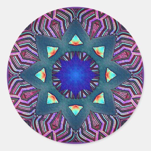 Psychedelische Classic Ronde Stickers (Voorkant)