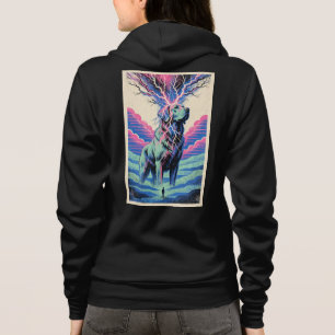Psychedelische Cosmic Dog Hoodie Vrouwen - Spiritu