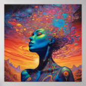 psychedelische dame poster (Voorkant)