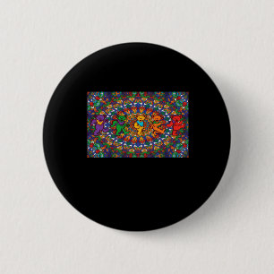Psychedelische dankbare dansende beren gekleurde r ronde button 5,7 cm