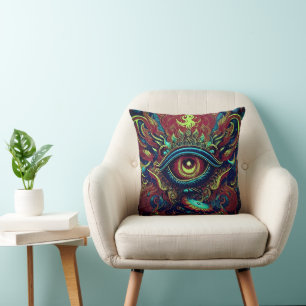 Psychedelische Derde Oog Mystieke Worp Kussen