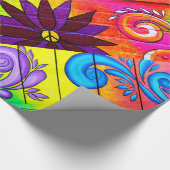 psychedelische diagonaal van hippie 70 cadeaupapier (Hoek)