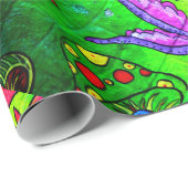 psychedelische diagonaal van hippie 70 cadeaupapier (Rol Hoek)