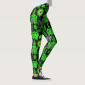 Psychedelische dieren patroon Zwart BG Leggings (Rechts)