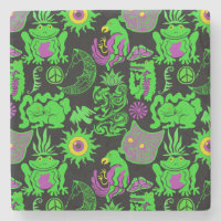Psychedelische dieren patroon Zwart BG