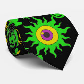 Psychedelische dieren patroon Zwart BG Stropdas (Opgerold)