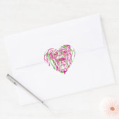 psychedelische Dog logo Hart Sticker (Envelop)