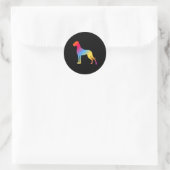 psychedelische dog logo ronde sticker (Tas)