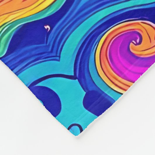 Psychedelische dolfijnen in levendige oceaanwervel fleece deken (Hoek)