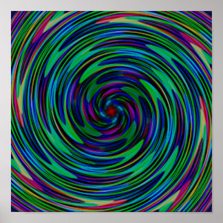 Psychedelische Donkere Krullen Poster