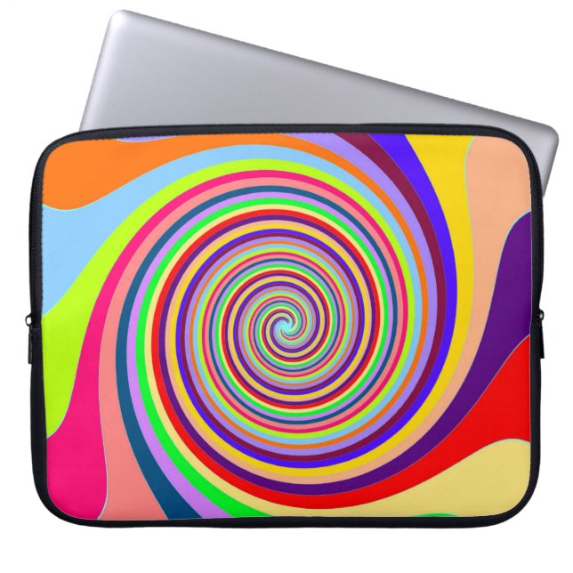 Psychedelische Draai Laptophoes Laptop Sleeve (Voorkant)