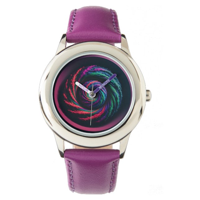 Psychedelische Draaikolk Horloge (Voorkant)