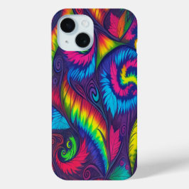 Psychedelische Draaikolk Regenboog Telefoonhoesje iPhone 15 Case