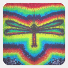 Psychedelische Dragonfly-Sticker Vierkante Sticker