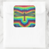 Psychedelische Dragonfly-Sticker Vierkante Sticker (Tas)