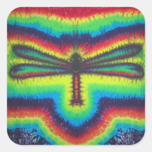 Psychedelische Dragonfly-Sticker Vierkante Sticker