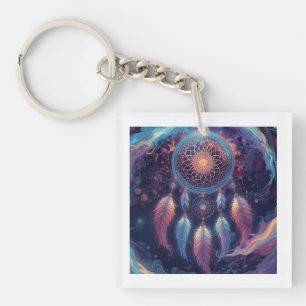 psychedelische dreamcatcher ontwerp  sleutelhanger