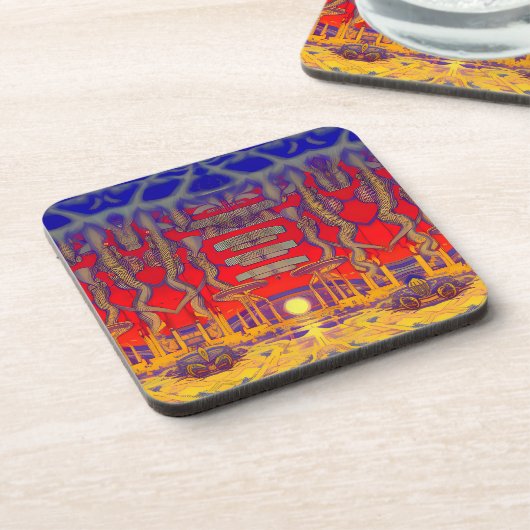 Psychedelische dromenland bier onderzetter (Linkerzijde)