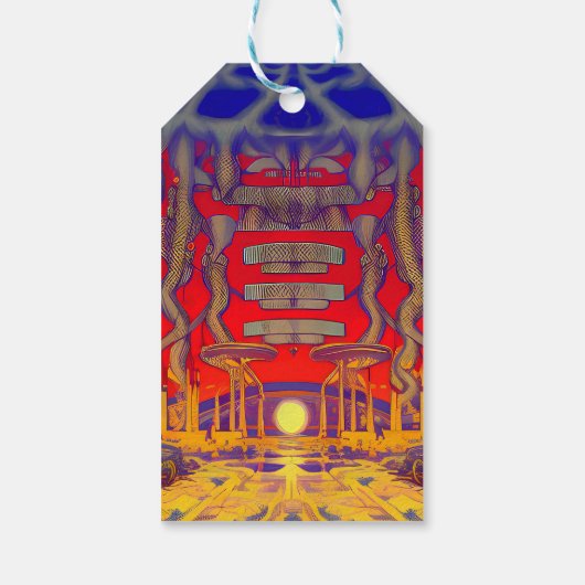 Psychedelische dromenland cadeaulabel (Achterkant)