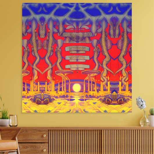 Psychedelische dromenland canvas afdruk (Insitu (Woonkamer))