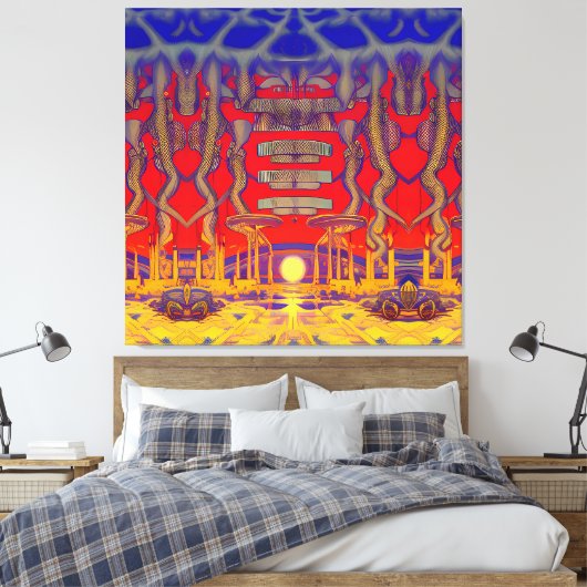 Psychedelische dromenland canvas afdruk (Insitu (Slaapkamer))