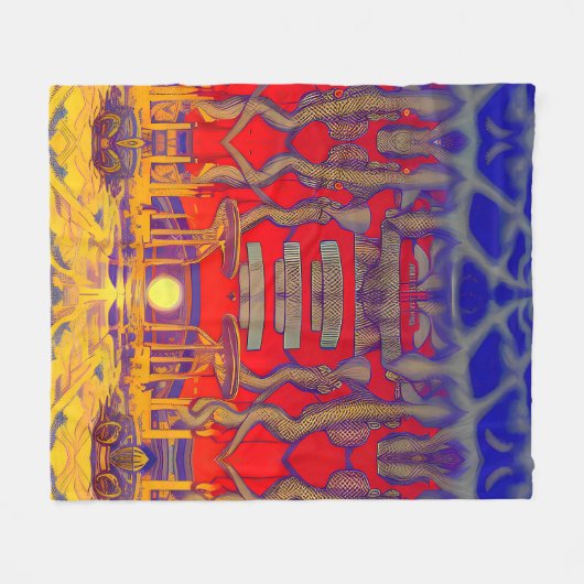 Psychedelische dromenland fleece deken (Voorkant (Horizontaal))