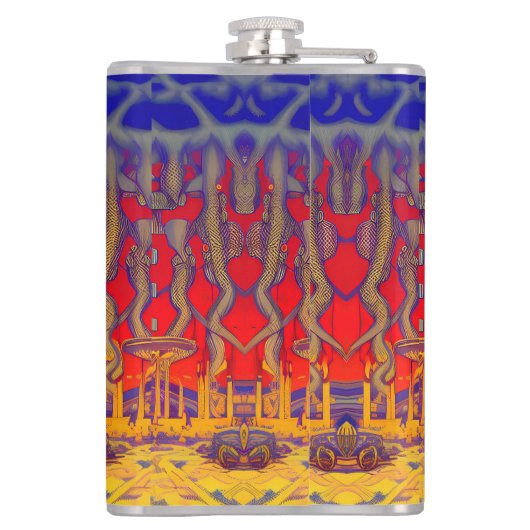 Psychedelische dromenland heupfles (Achterkant)