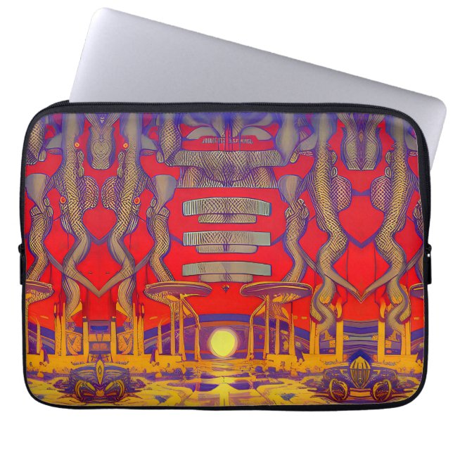 Psychedelische dromenland laptop sleeve (Voorkant)