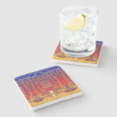 Psychedelische dromenland stenen onderzetter (Zijkant)