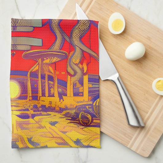 Psychedelische dromenland theedoek (Quarter Fold)