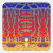 Psychedelische dromenland vierkante sticker (Voorkant)