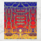 Psychedelische dromenland wijn etiket (Enkel label)