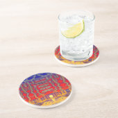 Psychedelische dromenland zandsteen onderzetter (Zijkant)