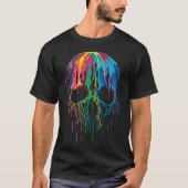 Psychedelische druppelende schedel t-shirt (Voorkant)