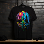 Psychedelische druppelende schedel t-shirt