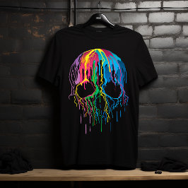 Psychedelische druppelende schedel t-shirt