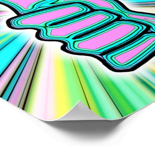 Psychedelische duimen omhoog! poster (Hoek)