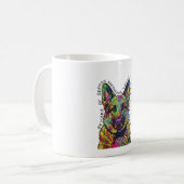 Psychedelische Duitse Herdershart Koffiemok (Voorkant links)