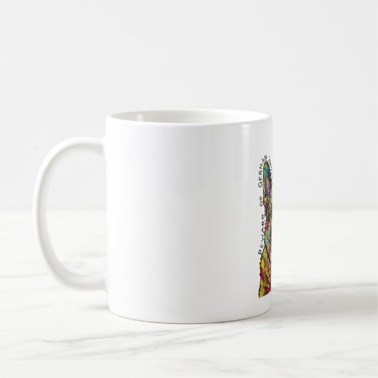 Psychedelische Duitse Herdershart Koffiemok (Links)