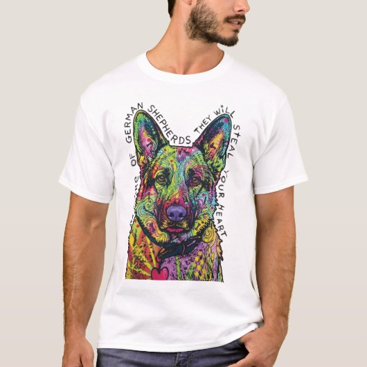 Psychedelische Duitse Herdershart T-shirt (Voorkant)