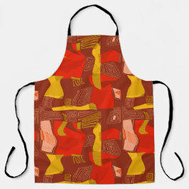 Psychedelische Egyptische collage: Maroon rode oke Schort