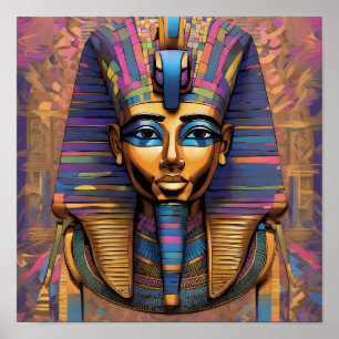 Psychedelische Egyptische Koning Kunst Poster