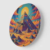 Psychedelische Egyptische Piramide Landschapskunst Grote Klok (Hoek)