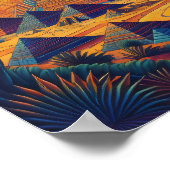 Psychedelische Egyptische Piramide Landschapskunst Poster (Hoek)