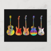 Psychedelische elektrische akoestische gitaren briefkaart (Voorkant)