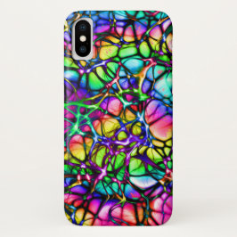 Psychedelische en kleurrijke lijnen iPhone x hoesje